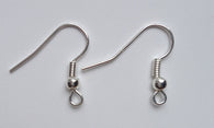 100 pcs Silver Plated Coil Earring Hooks #1SV