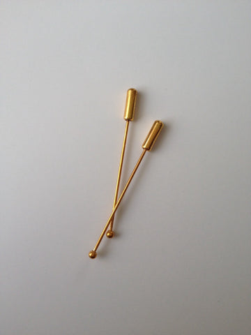 20 pcs gold plated bead lapel jewelry stick pins brooch hat making