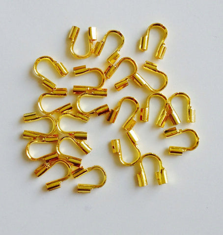 20 pcs Gold Plated Wire Guard Guardian Protector Jewelry 5x5mm 9G/9G2 Findings Making Supplies Hardware Tools wire guardians