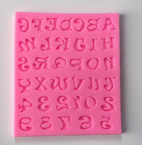 Whimsical Letter Alphabets Silicone Mold -Unbranded