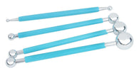 New 4 piece stainless steel modeling tool set Fondant Cake Decorating 8 designs tips baking tools