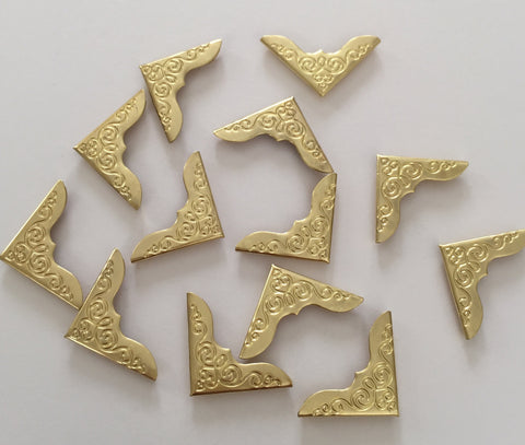 50 pcs Gold Plated Scrapbooking Albums Corner Protectors Card File Menu Metal Book Cardmaking Supplies Tools