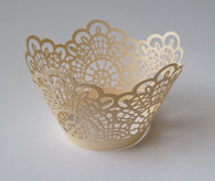 12 pcs Ivory Crochet Lace Cupcake Wrappers