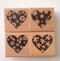 4 pcs Heart Flower Lace Scroll Rubber Stamps Cardmaking Scrapbooking DIY Wedding Beautiful Tools Supplies