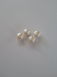 4 pcs White Freshwater Round Pearls Slightly Pink Jewelry Making Tools Supplies Beads 1P