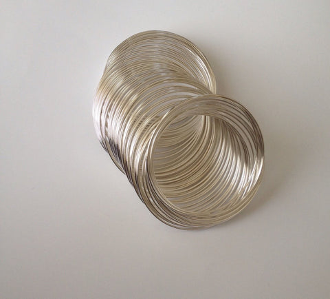 50 55mm Silver Plated Beading Wire Jewelry Necklace Bracelets Steel Loop Tools Supplies Craft Making Findings Hardware