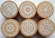 6 pcs Wooden Lace Rubber Stamps Cardmaking Scrapbooking DIY Wedding Beautiful Tools Supplies