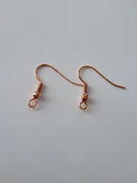 300 pcs Rose Gold Coil Earring Hooks Wire Backing Jewelry Findings Ball 89S Hook Tools Backs Findings Craft Hardware #1T