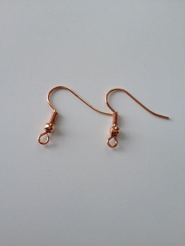 300 pcs Rose Gold Coil Earring Hooks Wire Backing Jewelry Findings Ball 89S Hook Tools Backs Findings Craft Hardware #1T