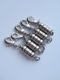 New! 5 pcs Silver Tone Magnetic Lobster Clasps Fastener Jewelry Hook Claw 12mm X 7mm #82M Supplies Tools Craft Making Hardware Bracelet