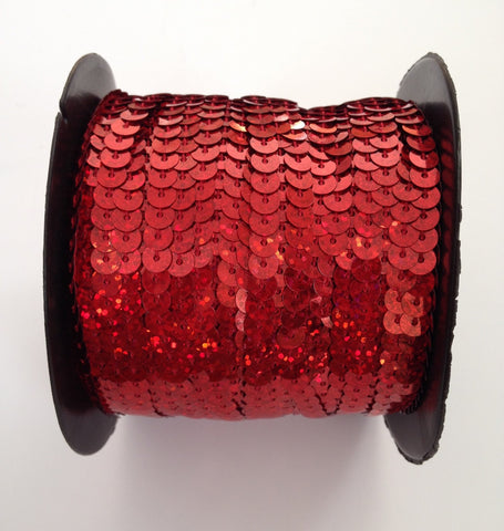 New! Red Sequins 100 yard Roll Spool String 6mm Sewing Tools Fabric Tools Supplies Trim Sequin