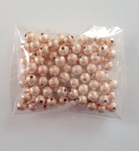 100 pcs Rose Gold Spacer Glitter Beads 6mm