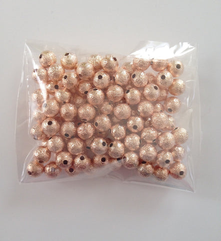 100 pcs Rose Gold Spacer Glitter Beads 6mm – Sweet Crafty Tools