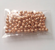 100 pcs Rose Gold Spacer Beads Round Brass 4mm -- 67B