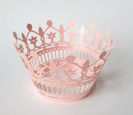 12 pcs Pink Crown Design II Cupcake Wrappers