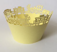 12 pcs Yellow Train Cupcake Wrappers