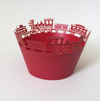 12 pcs Red Train Cupcake Wrappers