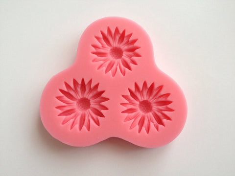 3 Small Sunflower Flower Leaf Soft Silicone -Unbranded