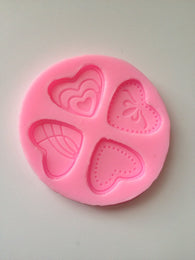 Four Hearts Mold Soft Silicone Mold-Unbranded