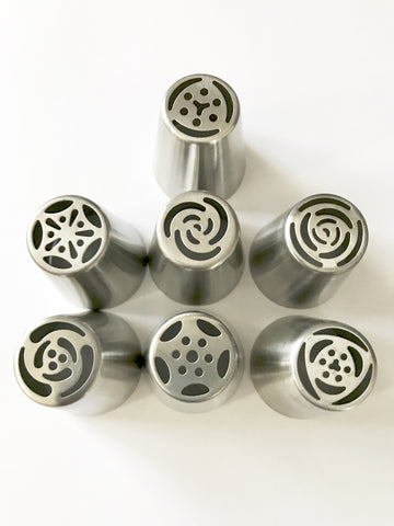 Large 7 pcs Russian Nozzles Tip Icing Cupcake Cake Decorating Nozzle