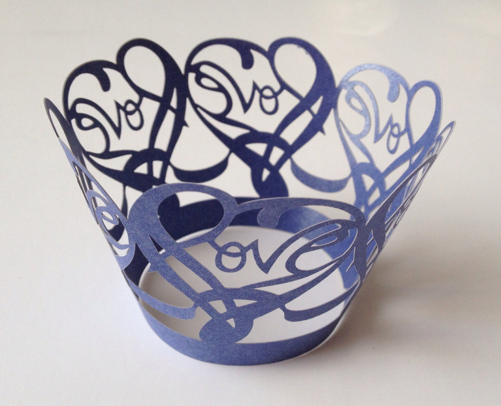 12 pieces Royal Blue Love Heart Cupcake Wrappers – Sweet Crafty Tools