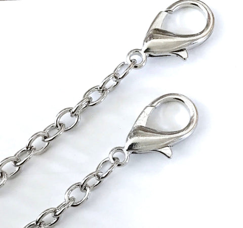 Silver Metal Elegant Purse Chain Handle Shoulder Crossbody Bag Replacement Strap Handbag Clasp