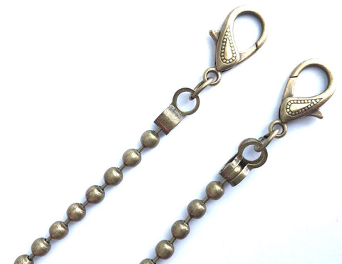 New Metal Paisley Purse Bronze Chain Strap Handle Shoulder Crossbody Bag Handbag Replacement Ball Chain